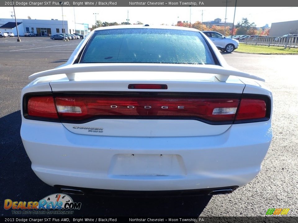 2013 Dodge Charger SXT Plus AWD Bright White / Black/Red Photo #3