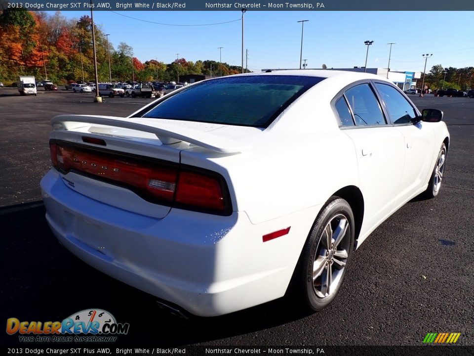 2013 Dodge Charger SXT Plus AWD Bright White / Black/Red Photo #4