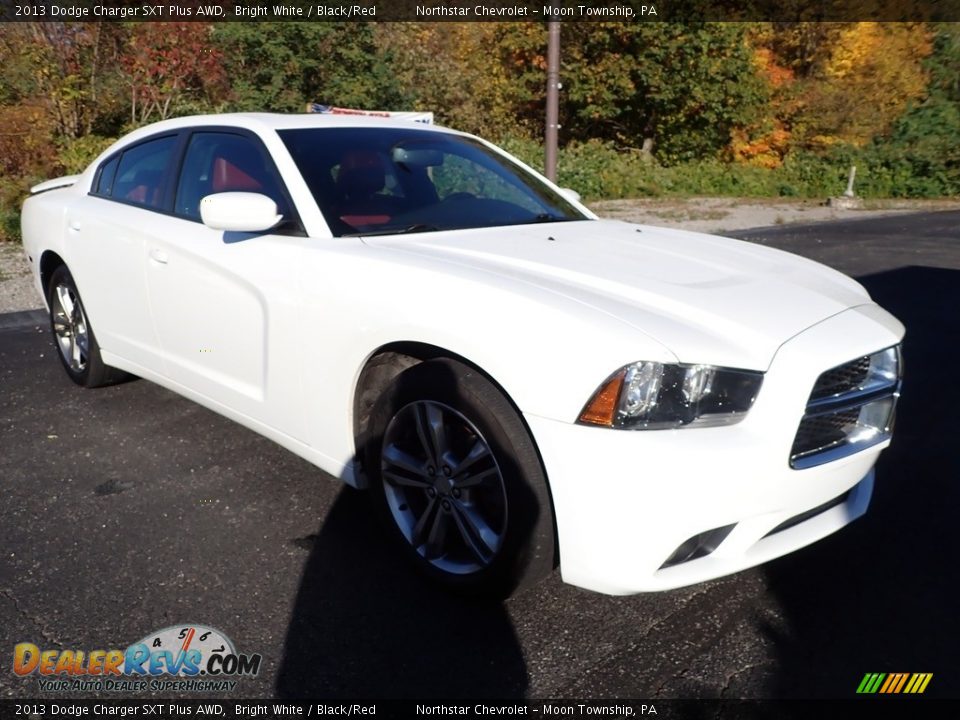 2013 Dodge Charger SXT Plus AWD Bright White / Black/Red Photo #5