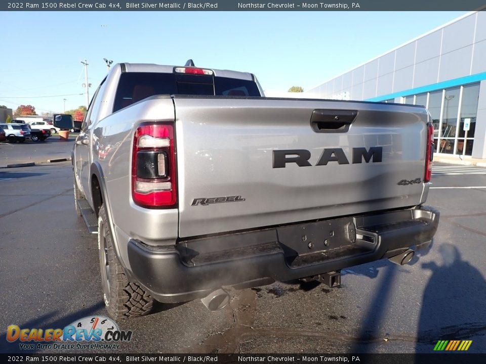 2022 Ram 1500 Rebel Crew Cab 4x4 Billet Silver Metallic / Black/Red Photo #5