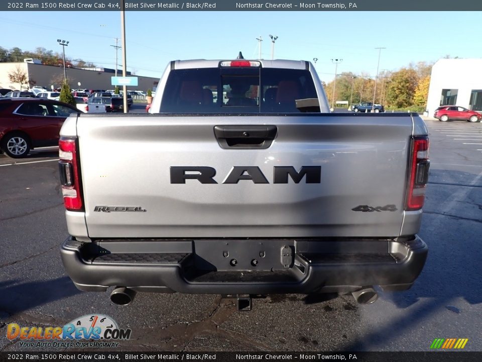 2022 Ram 1500 Rebel Crew Cab 4x4 Billet Silver Metallic / Black/Red Photo #6