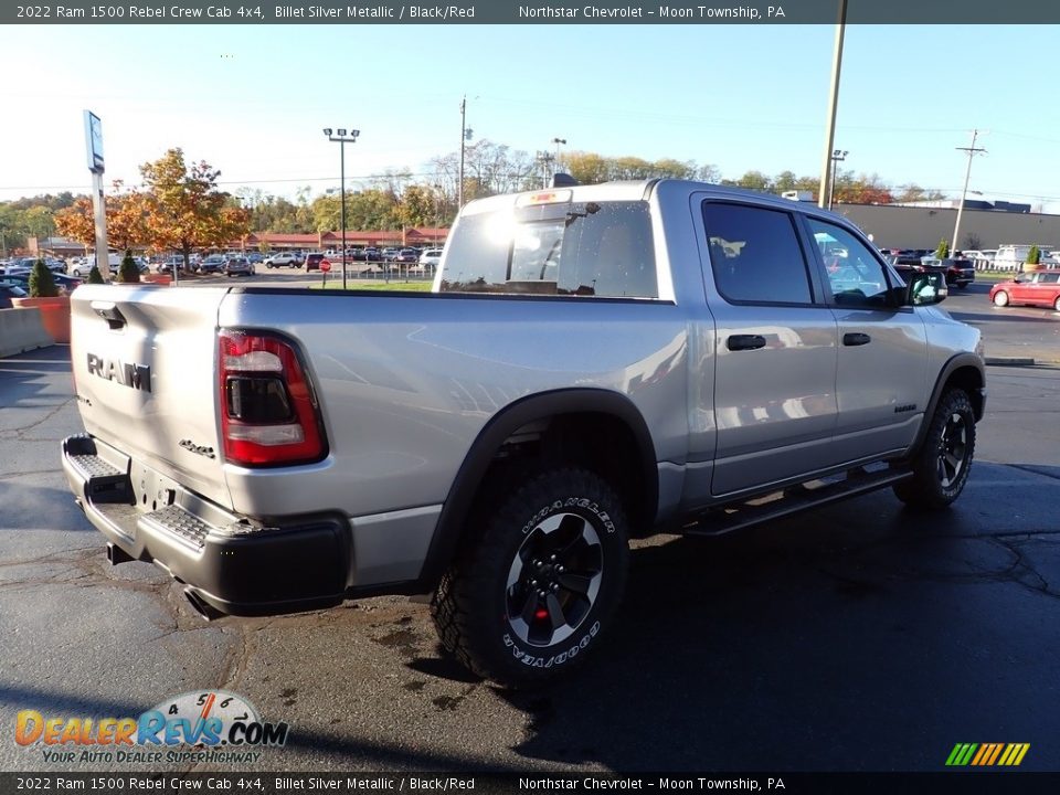2022 Ram 1500 Rebel Crew Cab 4x4 Billet Silver Metallic / Black/Red Photo #8