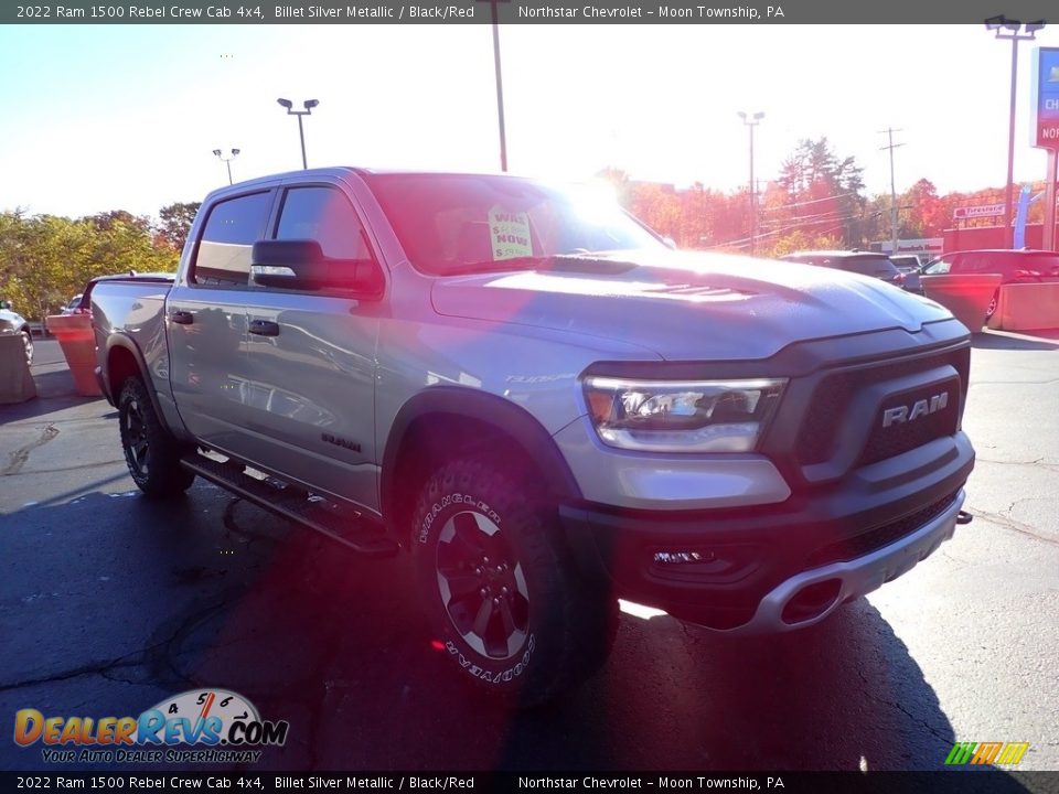 2022 Ram 1500 Rebel Crew Cab 4x4 Billet Silver Metallic / Black/Red Photo #10