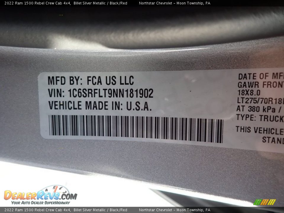 2022 Ram 1500 Rebel Crew Cab 4x4 Billet Silver Metallic / Black/Red Photo #28