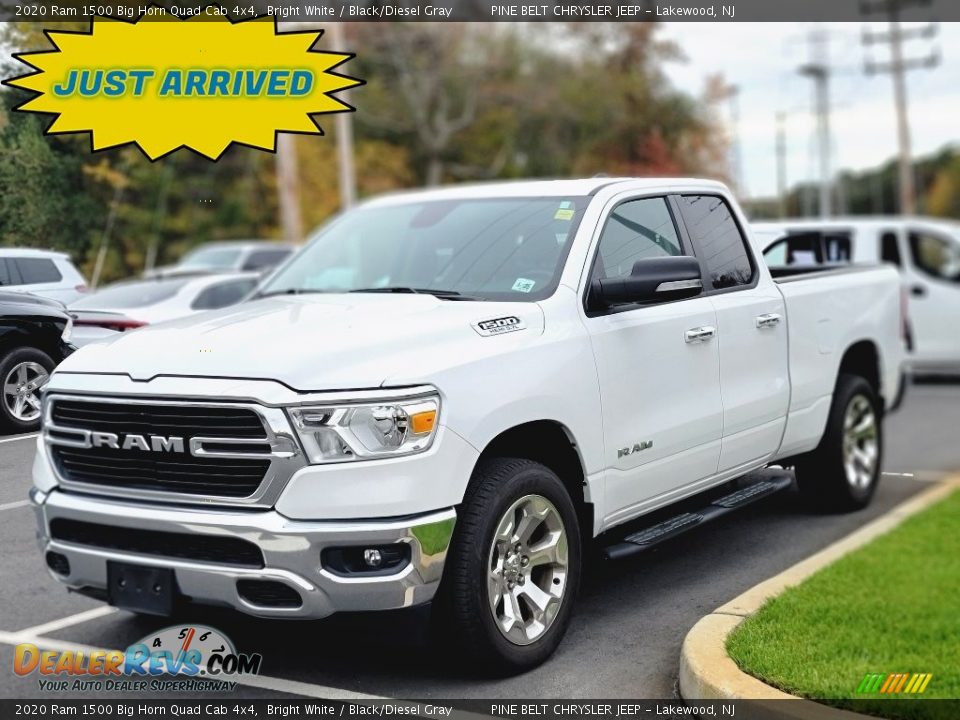 2020 Ram 1500 Big Horn Quad Cab 4x4 Bright White / Black/Diesel Gray Photo #1