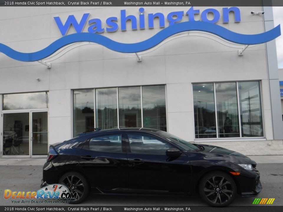 2018 Honda Civic Sport Hatchback Crystal Black Pearl / Black Photo #2