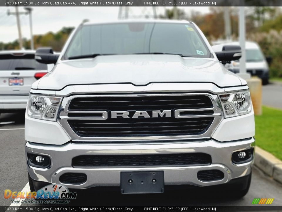 2020 Ram 1500 Big Horn Quad Cab 4x4 Bright White / Black/Diesel Gray Photo #2