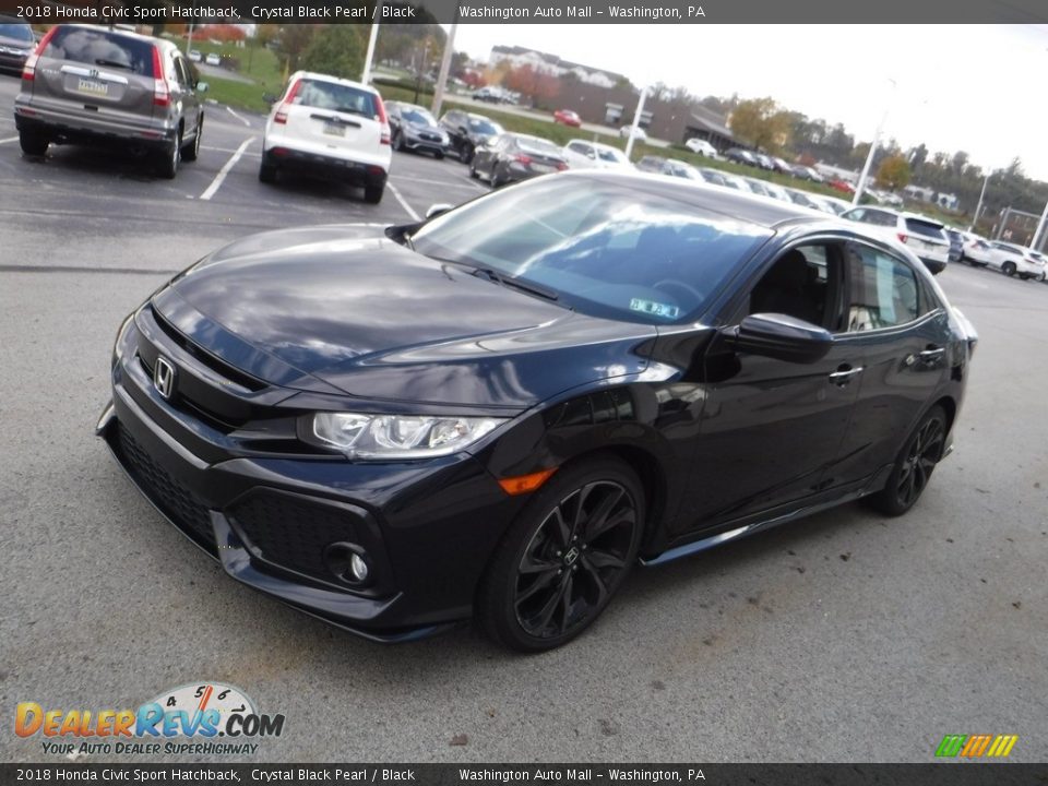 2018 Honda Civic Sport Hatchback Crystal Black Pearl / Black Photo #4