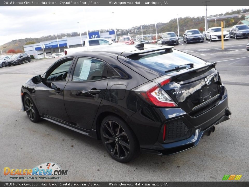 2018 Honda Civic Sport Hatchback Crystal Black Pearl / Black Photo #6