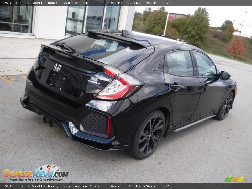2018 Honda Civic Sport Hatchback Crystal Black Pearl / Black Photo #8