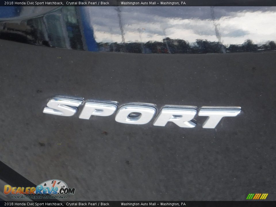 2018 Honda Civic Sport Hatchback Crystal Black Pearl / Black Photo #9
