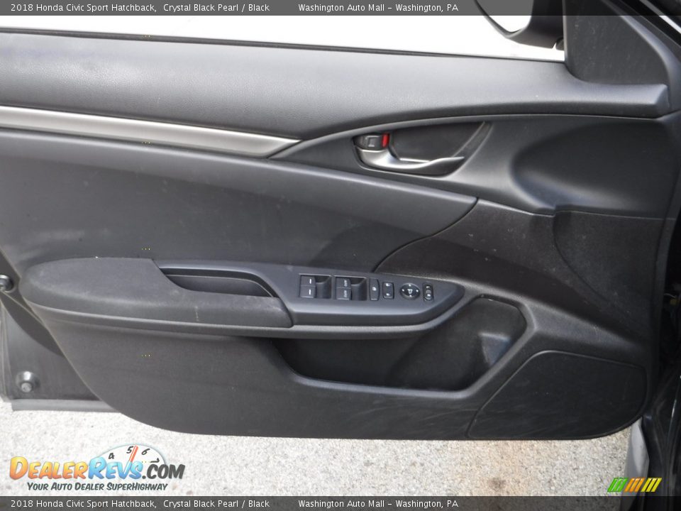 2018 Honda Civic Sport Hatchback Crystal Black Pearl / Black Photo #11
