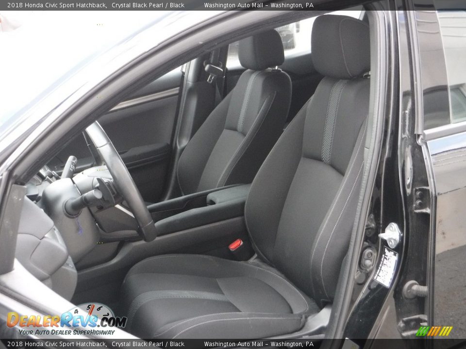 2018 Honda Civic Sport Hatchback Crystal Black Pearl / Black Photo #12