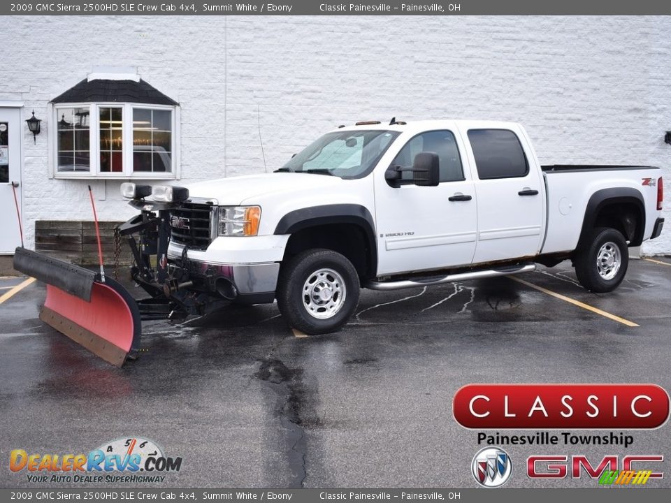 2009 GMC Sierra 2500HD SLE Crew Cab 4x4 Summit White / Ebony Photo #1