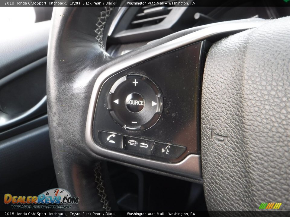 2018 Honda Civic Sport Hatchback Crystal Black Pearl / Black Photo #18