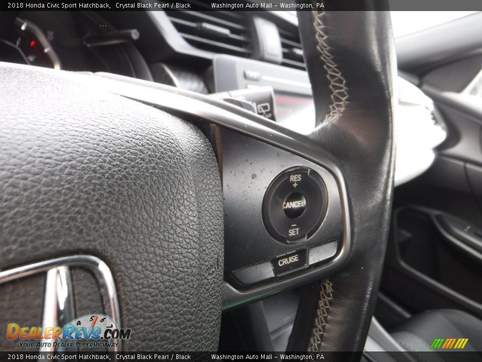 2018 Honda Civic Sport Hatchback Crystal Black Pearl / Black Photo #19