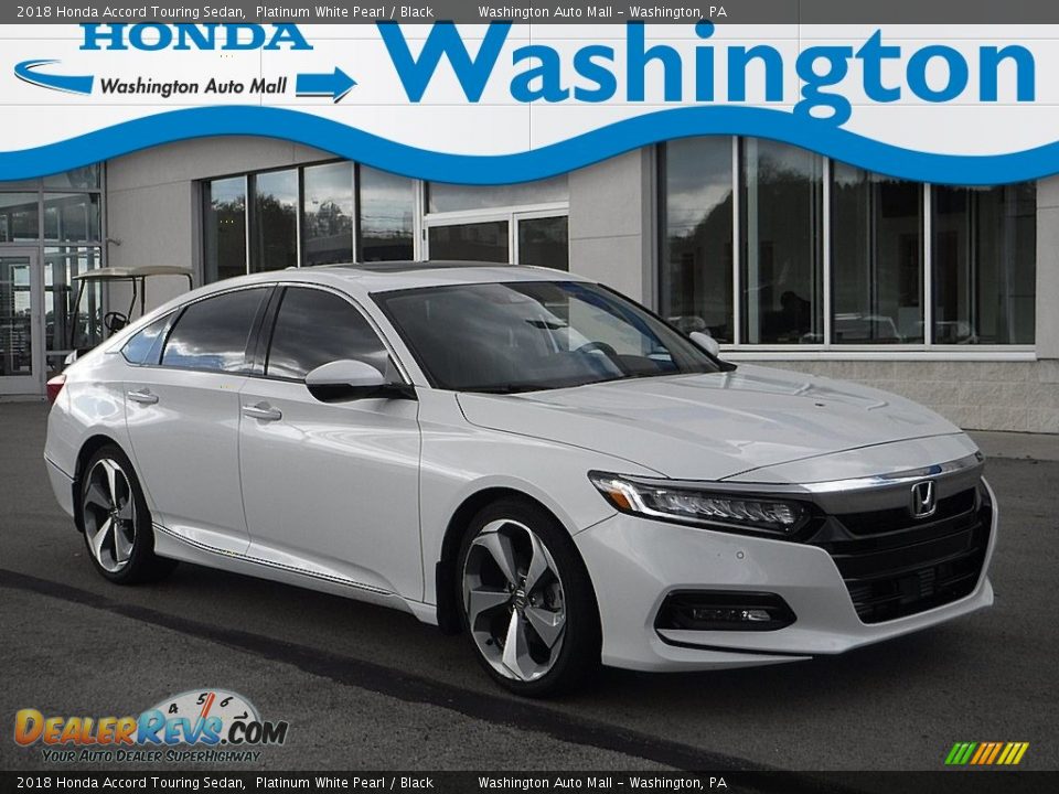 2018 Honda Accord Touring Sedan Platinum White Pearl / Black Photo #1