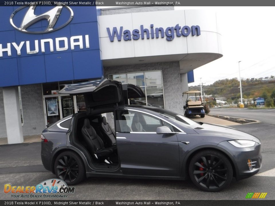 2018 Tesla Model X P100D Midnight Silver Metallic / Black Photo #4