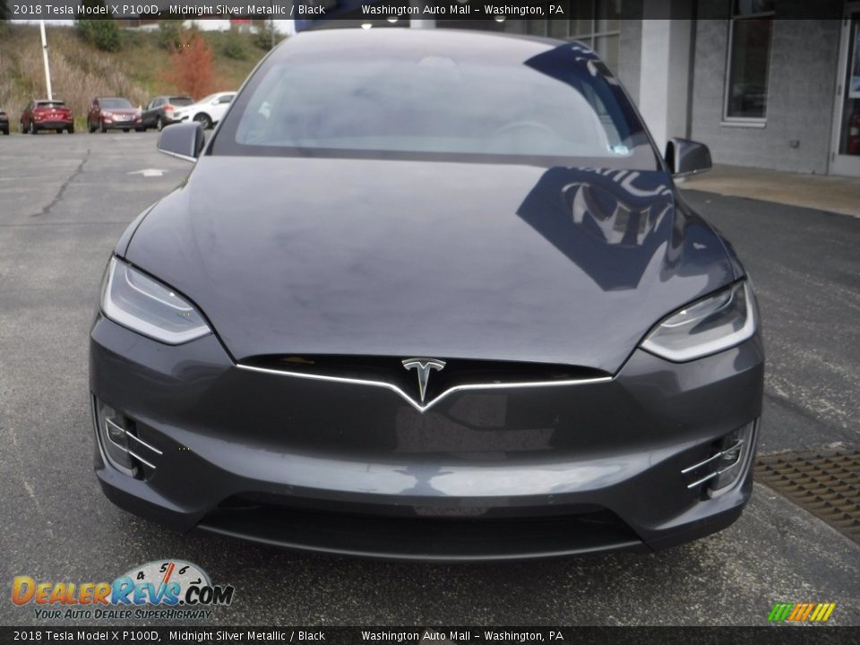 2018 Tesla Model X P100D Midnight Silver Metallic / Black Photo #5