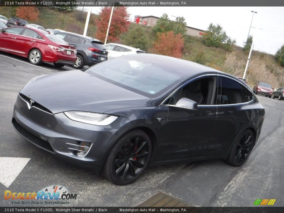 2018 Tesla Model X P100D Midnight Silver Metallic / Black Photo #7