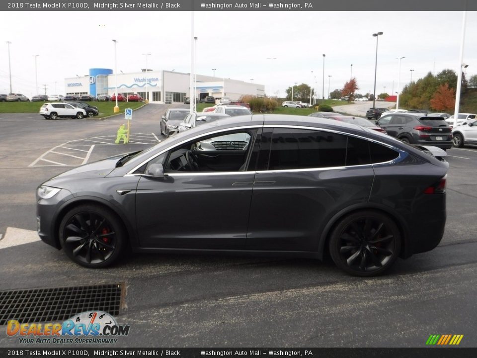 2018 Tesla Model X P100D Midnight Silver Metallic / Black Photo #8