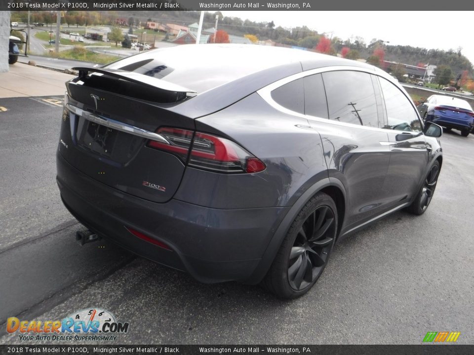 2018 Tesla Model X P100D Midnight Silver Metallic / Black Photo #12