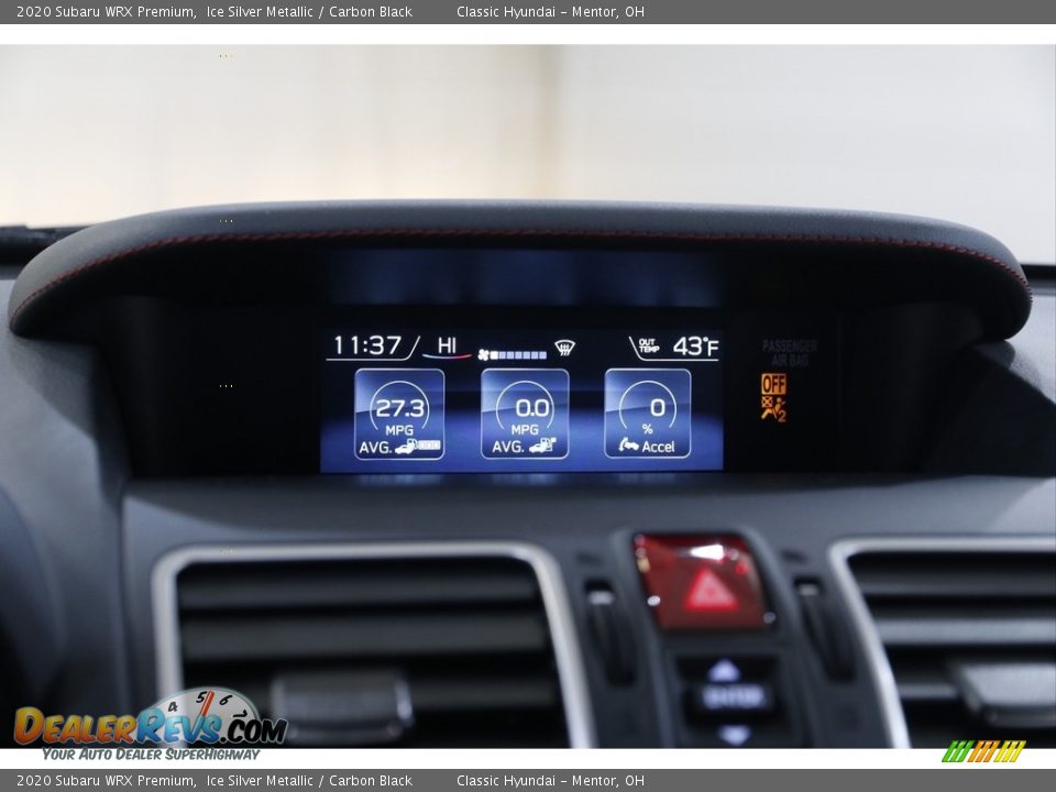 2020 Subaru WRX Premium Ice Silver Metallic / Carbon Black Photo #12