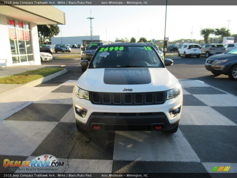 2018 Jeep Compass Trailhawk 4x4 White / Black/Ruby Red Photo #2