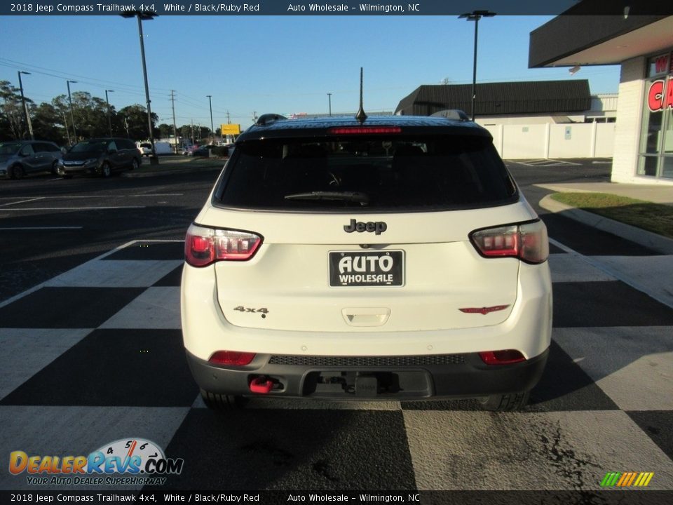 2018 Jeep Compass Trailhawk 4x4 White / Black/Ruby Red Photo #4