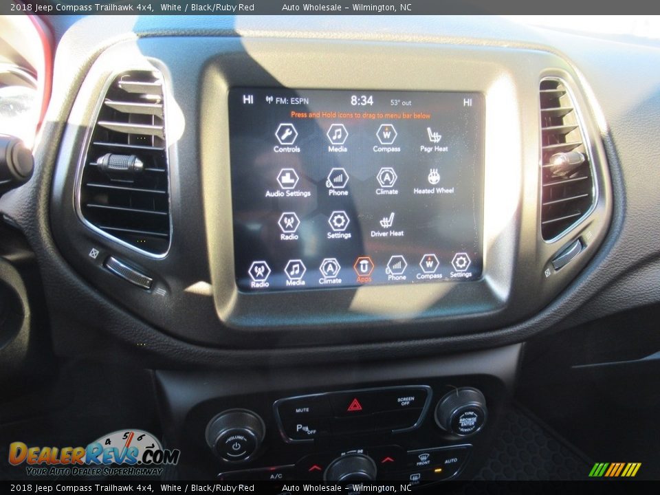 2018 Jeep Compass Trailhawk 4x4 White / Black/Ruby Red Photo #17