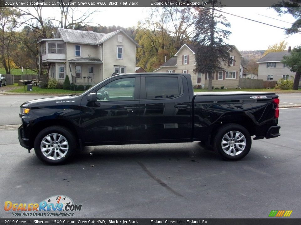 2019 Chevrolet Silverado 1500 Custom Crew Cab 4WD Black / Jet Black Photo #6