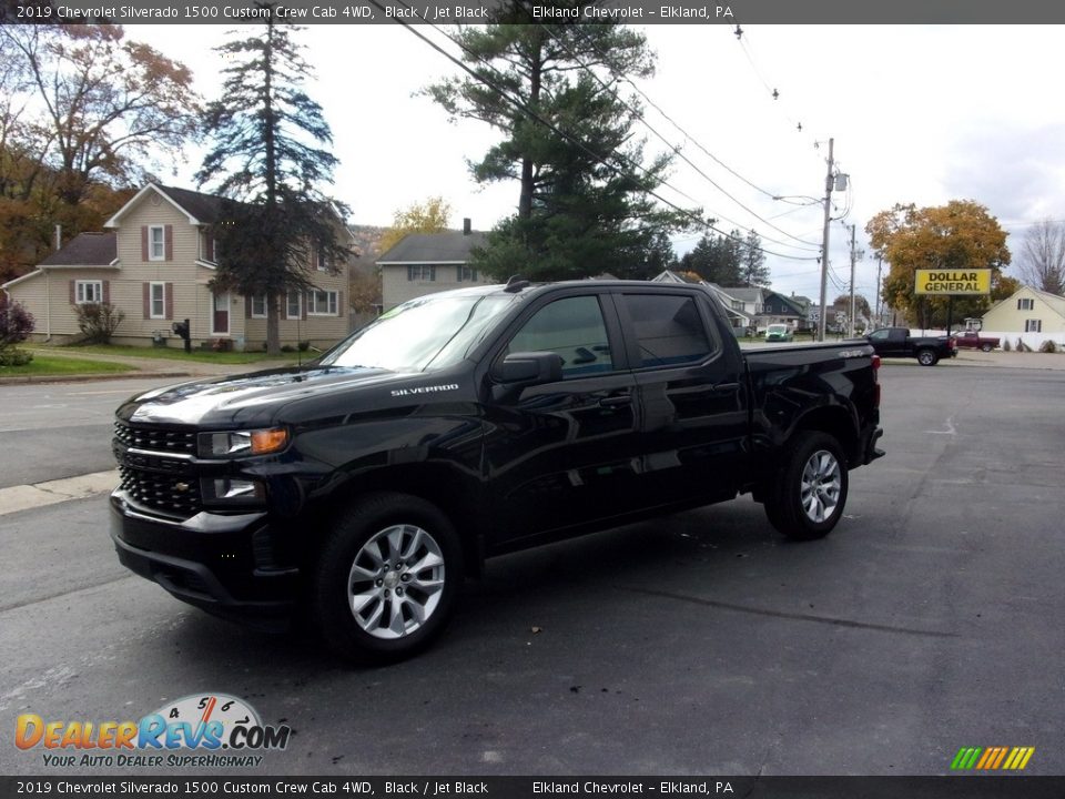 2019 Chevrolet Silverado 1500 Custom Crew Cab 4WD Black / Jet Black Photo #7