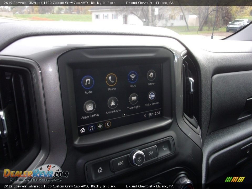 2019 Chevrolet Silverado 1500 Custom Crew Cab 4WD Black / Jet Black Photo #27