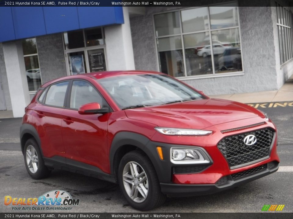 2021 Hyundai Kona SE AWD Pulse Red / Black/Gray Photo #1