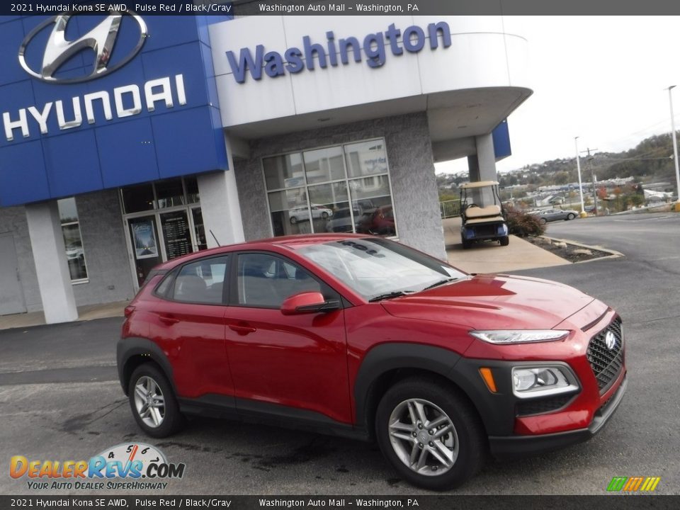 2021 Hyundai Kona SE AWD Pulse Red / Black/Gray Photo #2