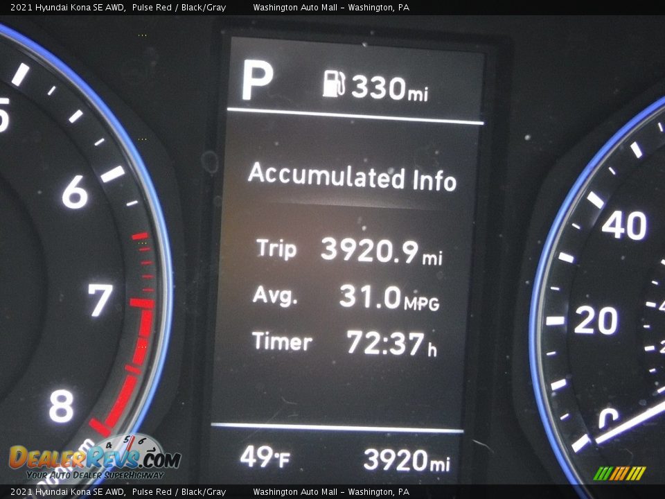 2021 Hyundai Kona SE AWD Pulse Red / Black/Gray Photo #30