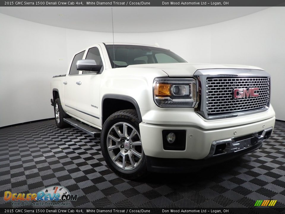 2015 GMC Sierra 1500 Denali Crew Cab 4x4 White Diamond Tricoat / Cocoa/Dune Photo #7