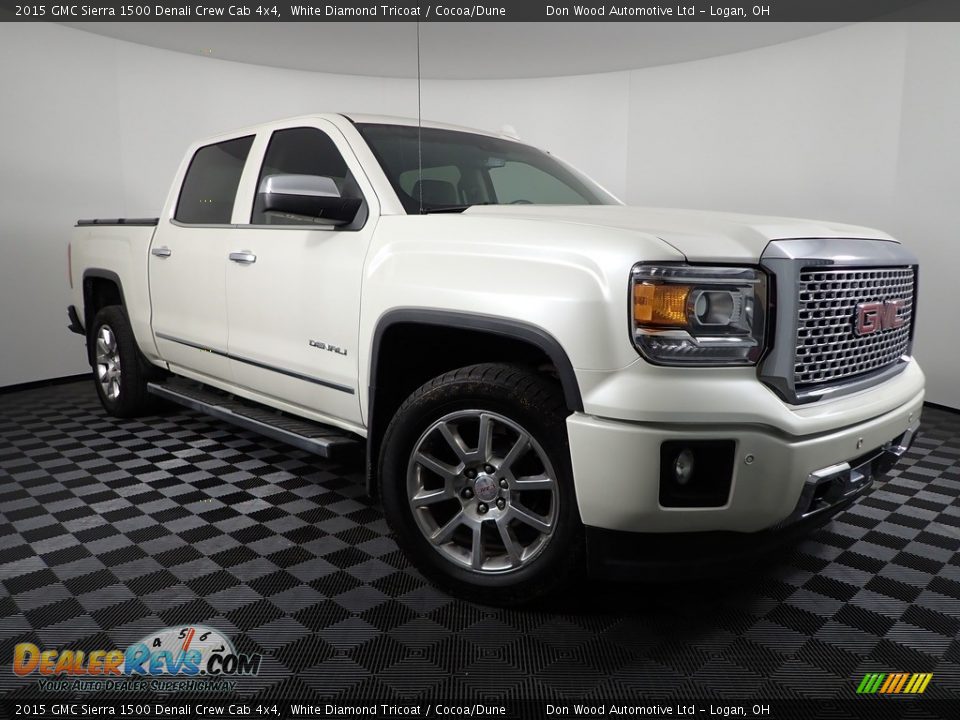 2015 GMC Sierra 1500 Denali Crew Cab 4x4 White Diamond Tricoat / Cocoa/Dune Photo #8
