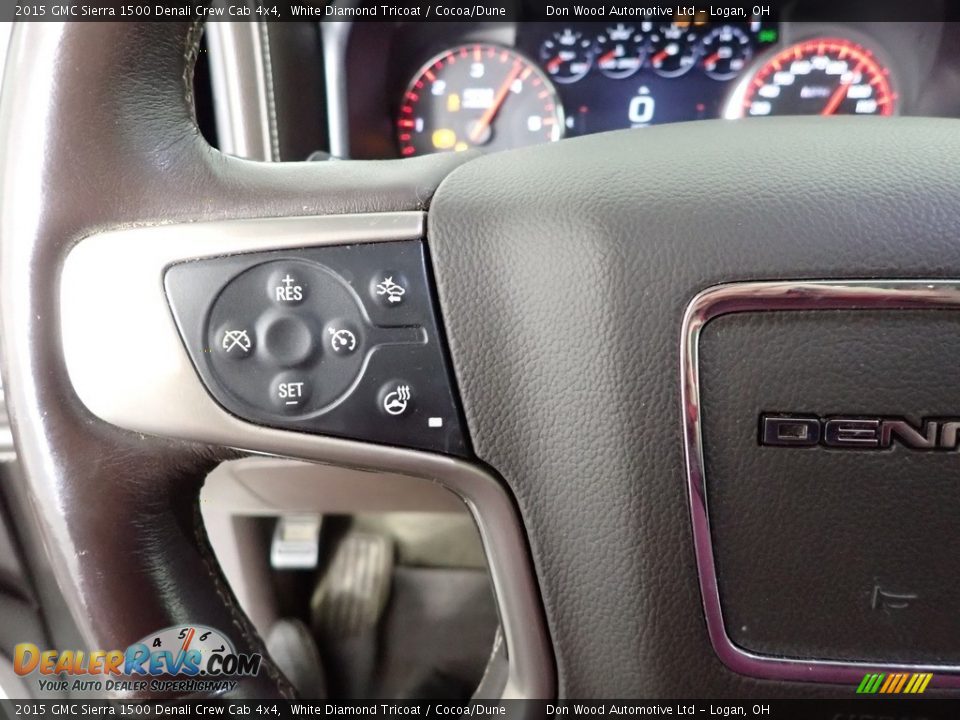 2015 GMC Sierra 1500 Denali Crew Cab 4x4 White Diamond Tricoat / Cocoa/Dune Photo #25