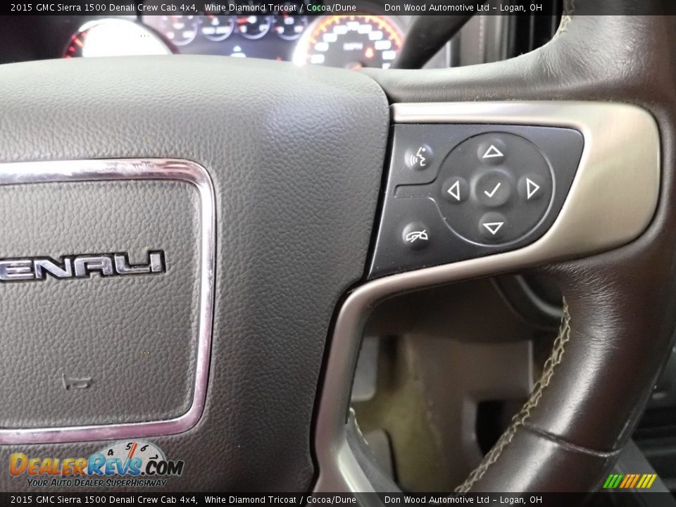 2015 GMC Sierra 1500 Denali Crew Cab 4x4 White Diamond Tricoat / Cocoa/Dune Photo #26