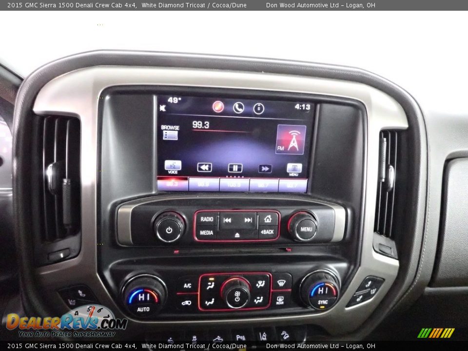 2015 GMC Sierra 1500 Denali Crew Cab 4x4 White Diamond Tricoat / Cocoa/Dune Photo #29