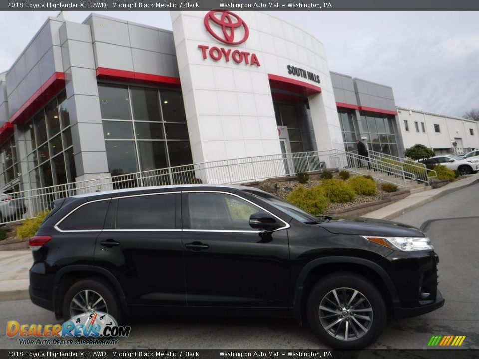 2018 Toyota Highlander XLE AWD Midnight Black Metallic / Black Photo #2
