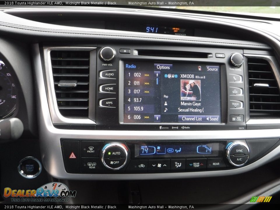 2018 Toyota Highlander XLE AWD Midnight Black Metallic / Black Photo #4