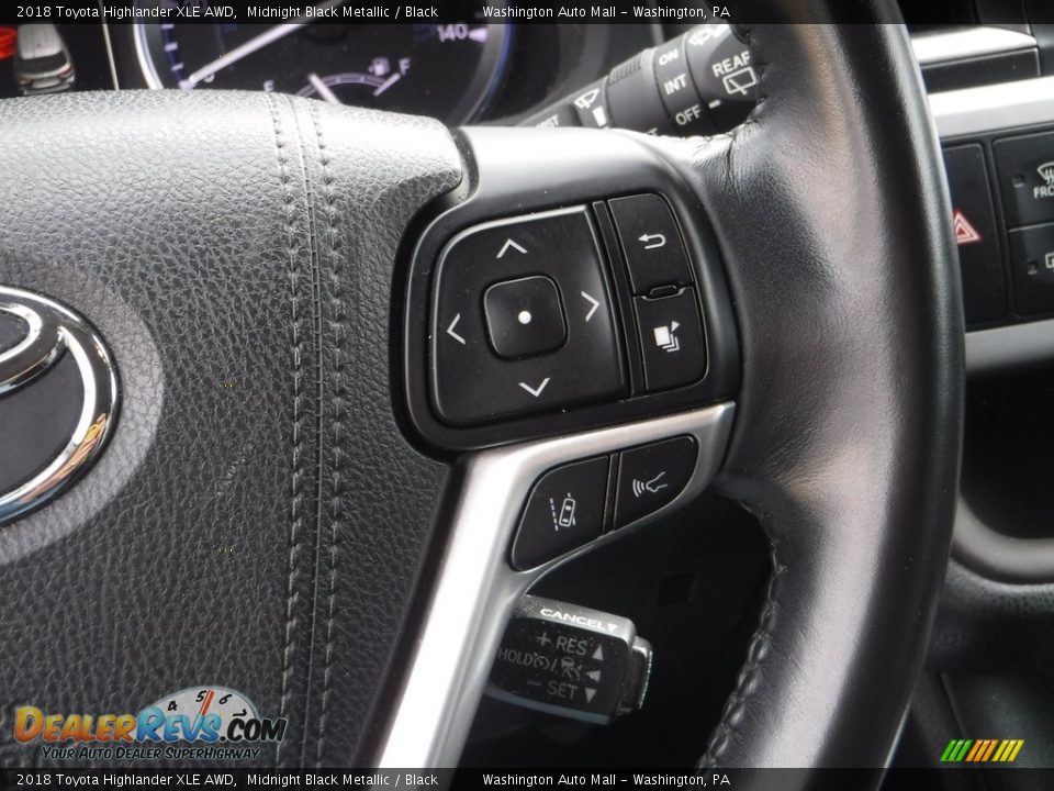 2018 Toyota Highlander XLE AWD Midnight Black Metallic / Black Photo #9