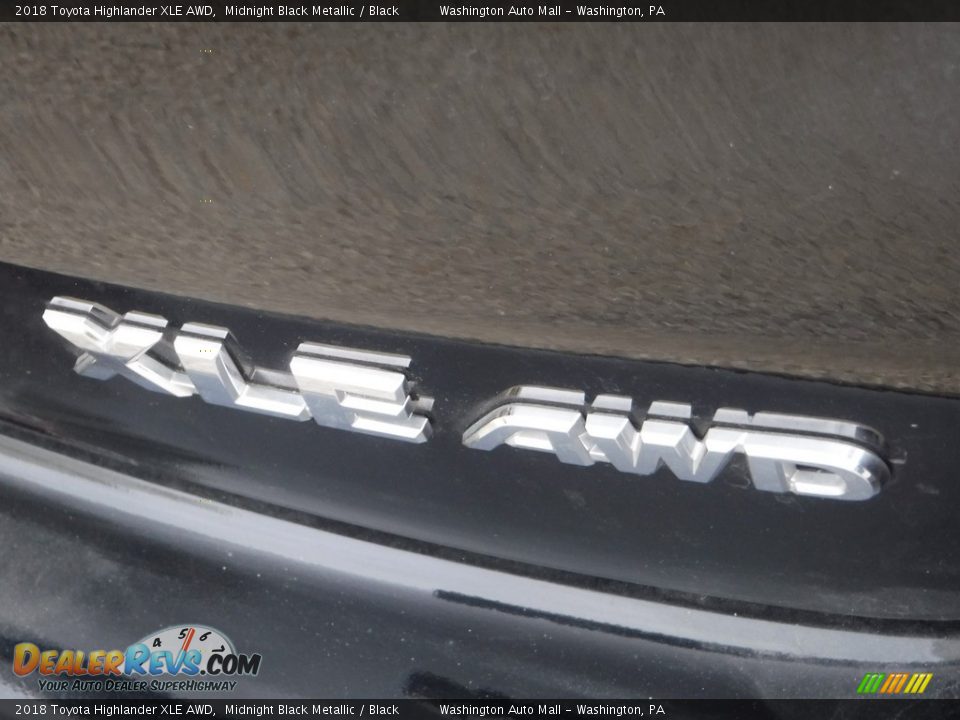 2018 Toyota Highlander XLE AWD Midnight Black Metallic / Black Photo #16