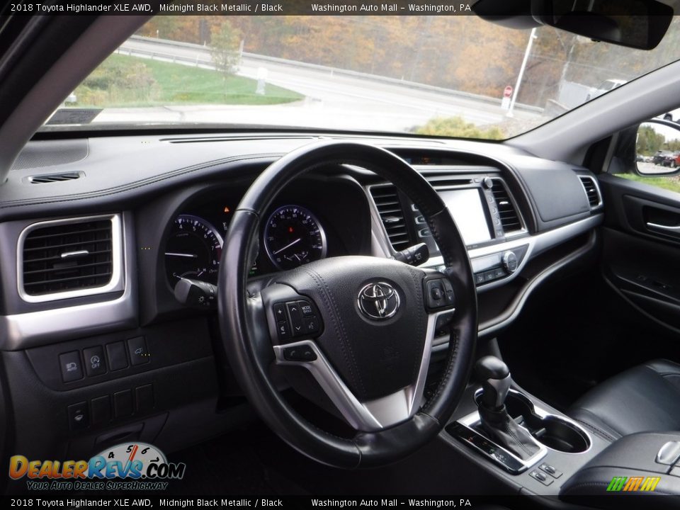 2018 Toyota Highlander XLE AWD Midnight Black Metallic / Black Photo #19
