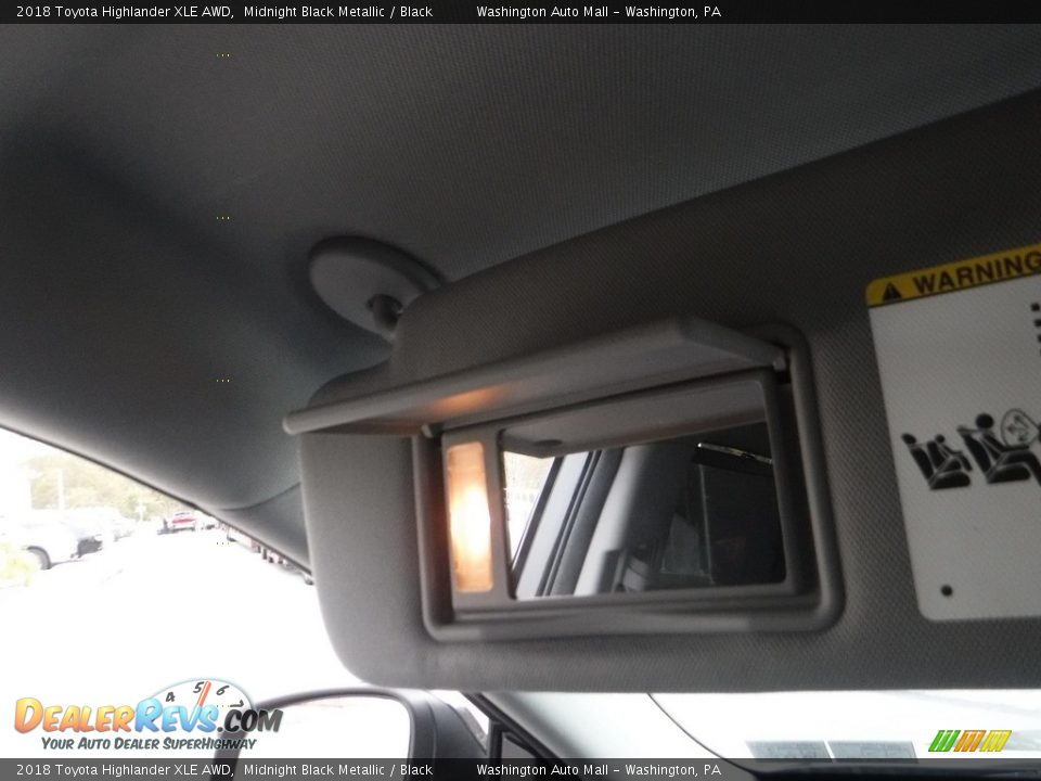 2018 Toyota Highlander XLE AWD Midnight Black Metallic / Black Photo #28