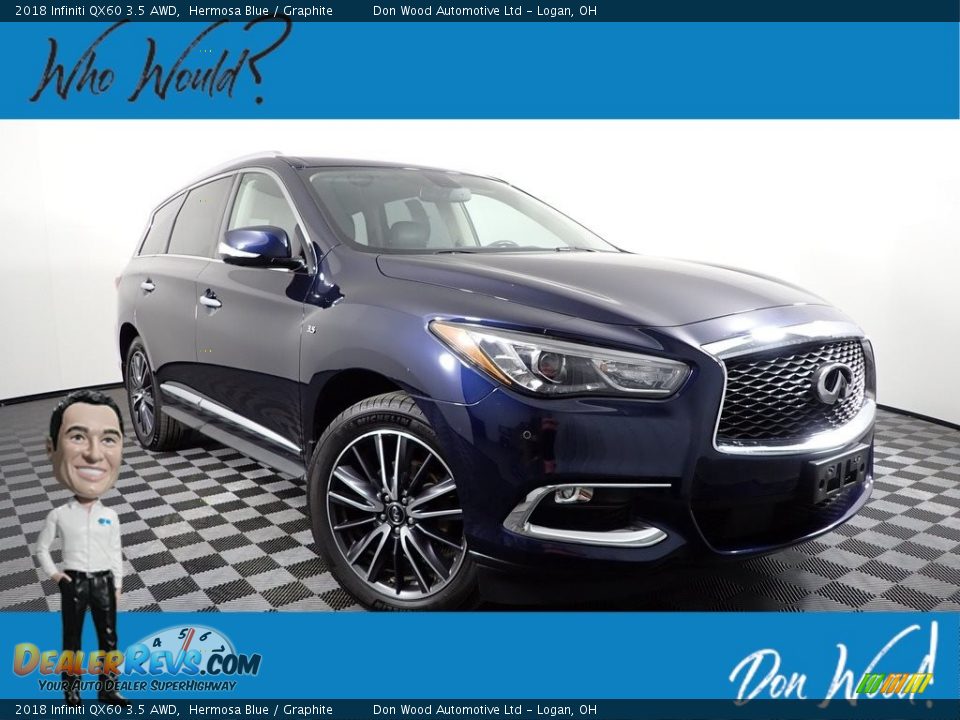 2018 Infiniti QX60 3.5 AWD Hermosa Blue / Graphite Photo #1