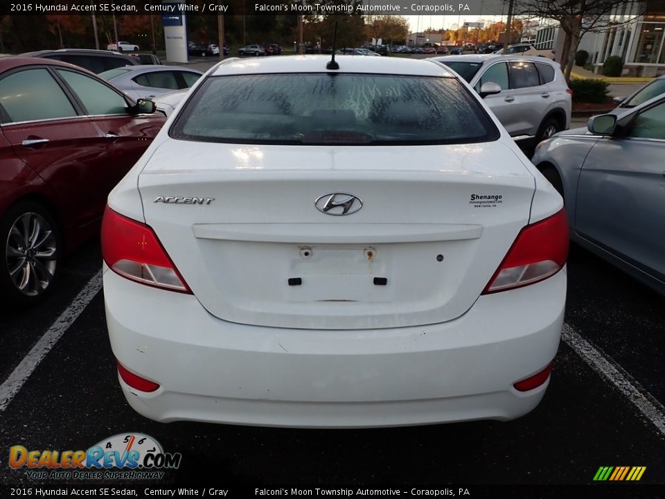 2016 Hyundai Accent SE Sedan Century White / Gray Photo #3