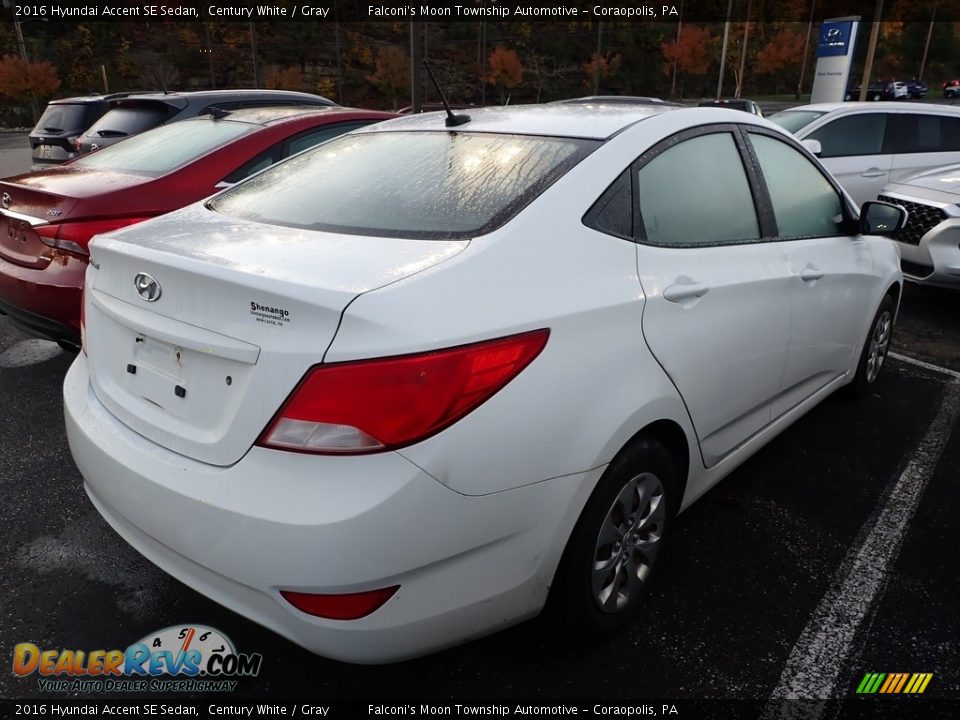 2016 Hyundai Accent SE Sedan Century White / Gray Photo #4